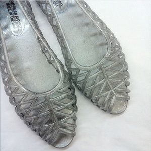 American apparel sparkly clear jelly sandals